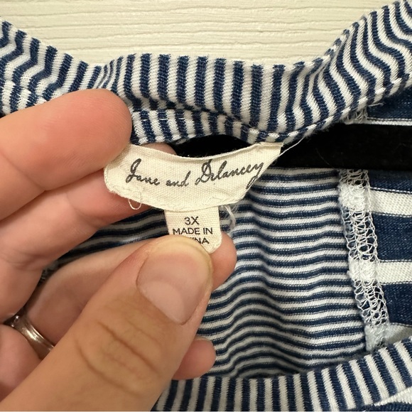 Blue and white plus size tunic RN#155730 - Picture 4 of 5